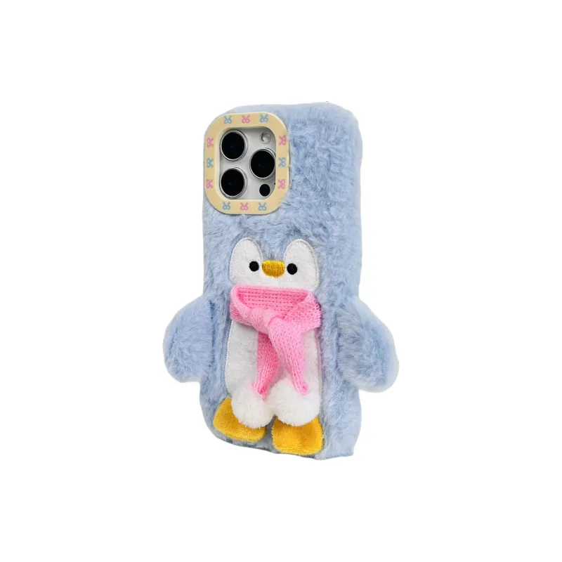 Wei Xin Plush Material Plush Penguins Phone Cases Compatible With IPhone 16/15 Pro Max/Apple 13/14 Pro Max Collection-2
