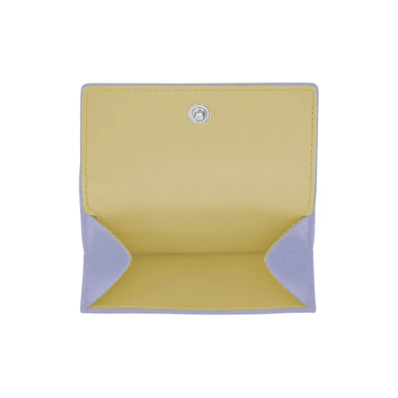 FERRAGAMO Calfskin Wallet Women's Light Purple With Light Yellow Accents-2
