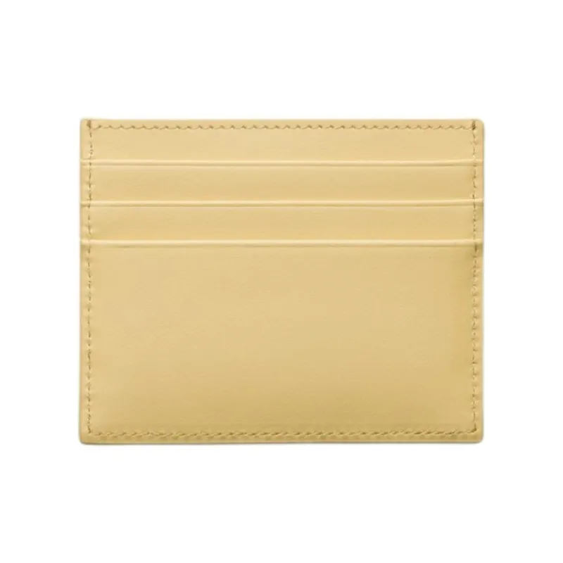 PRADA Leather Card Holder Women's Vanilla Yellow-1