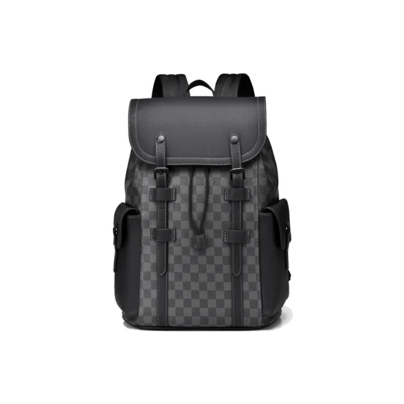 SURELAPTOP PVC Backpacks Backpack Large Size Unisex Black-5