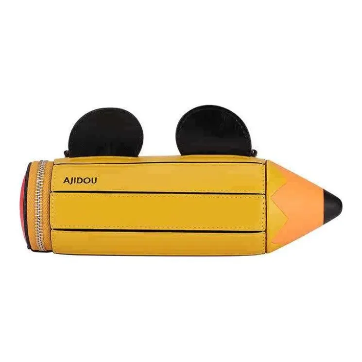 AJIDOU Disney Collaboration Artificial Leather Shoulder Bag, Crossbody Bag Small Size Unisex Yellow-2