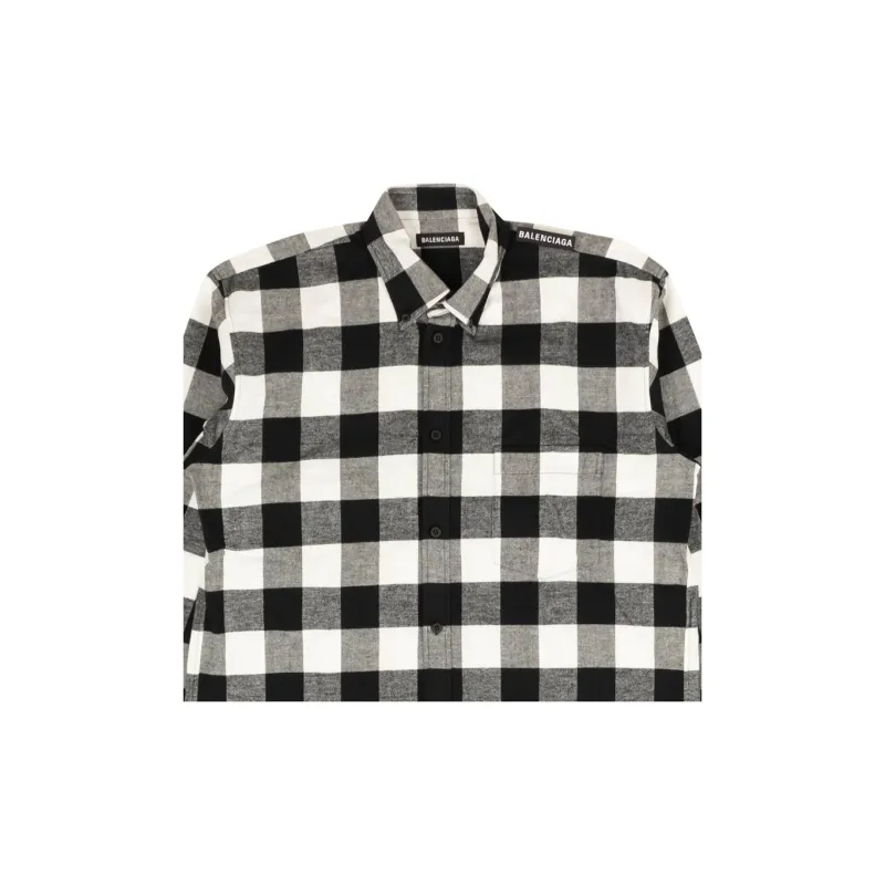 Balenciaga Twill Check Button Down Shirt-3