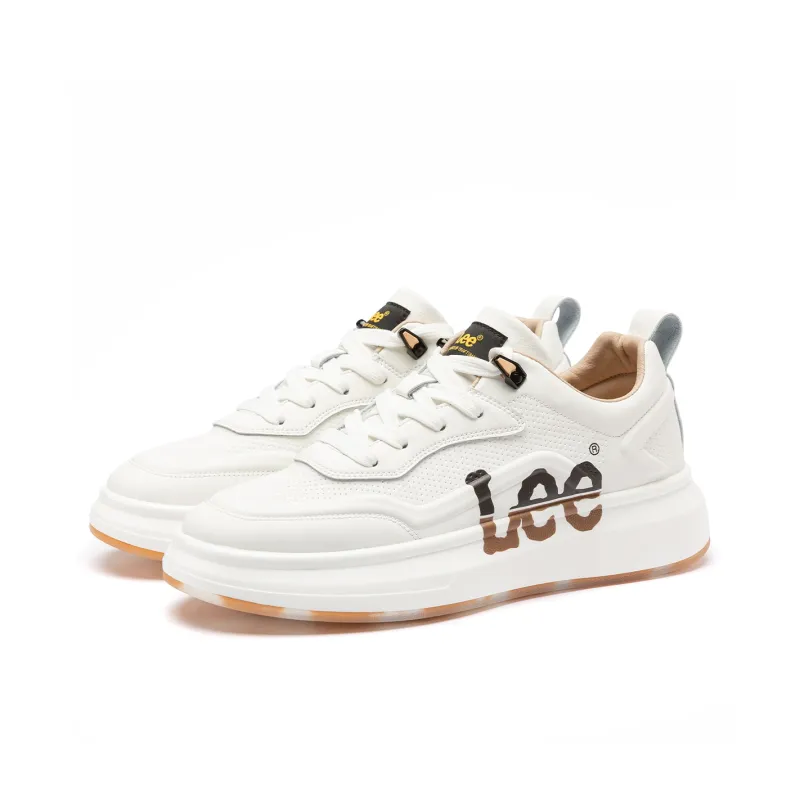Lee Small White Shoes Cushioning Breathable Height Increasing Low-Top Skateboard Shoes Unisex-1