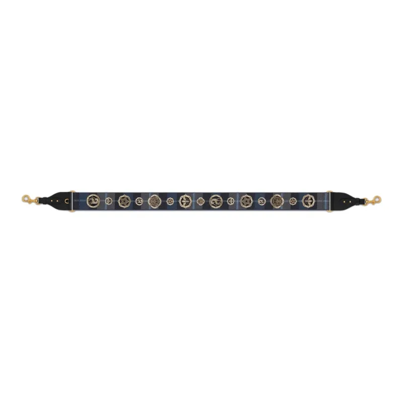 DIOR Cotton Bag Strap Women's Denim Blue-1