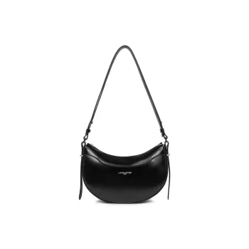 Lancaster Smooth Cow Leather Crescent Bag Crossbody Bag Shoulder Bag Women's Black