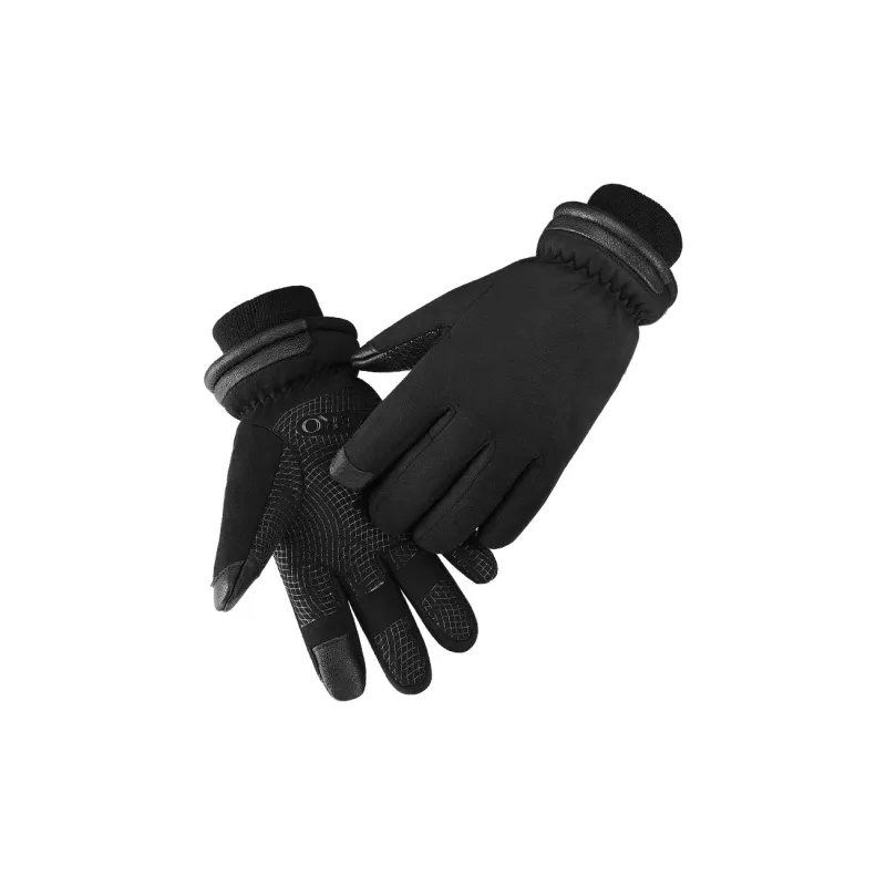 TANLU Riding Equipment Glove Outdoor Unisex Artificial Leather Black-5
