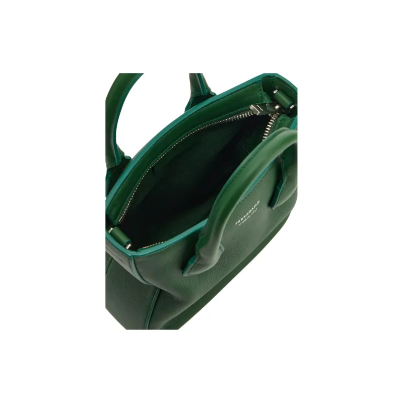 FERRAGAMO Calfskin Tote Bag Shopping Bag Shoulder Bag Crossbody Bag Handbag Mini Men's Forest Green-5