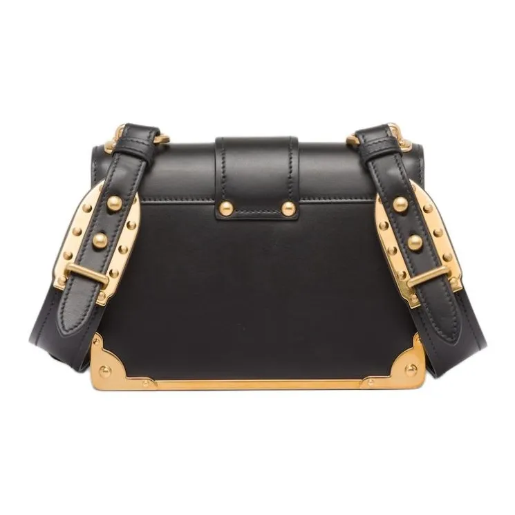 PRADA Cahier Leather Bag Black-2