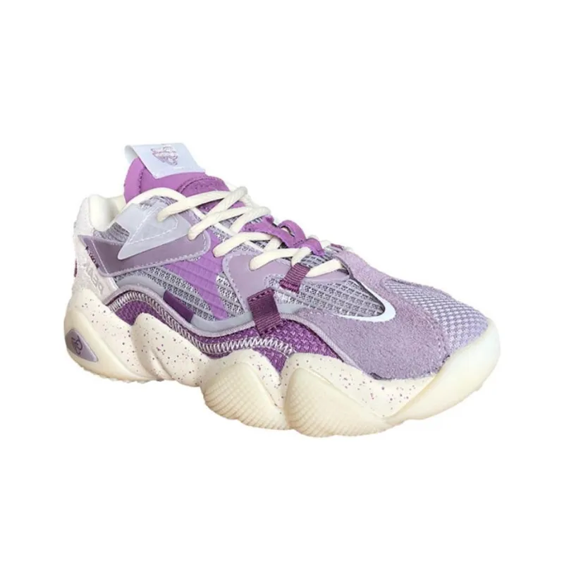 PEAK State Pole 6371 Anti Slip And Wear Resistant Breathable Low Top Chunky Sneakers Women's Purple-3