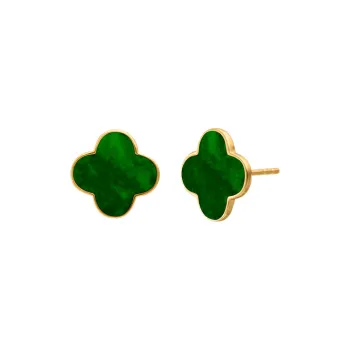 Princess Cui Glutinous Jade Jadeite Stud Earrings Women's
