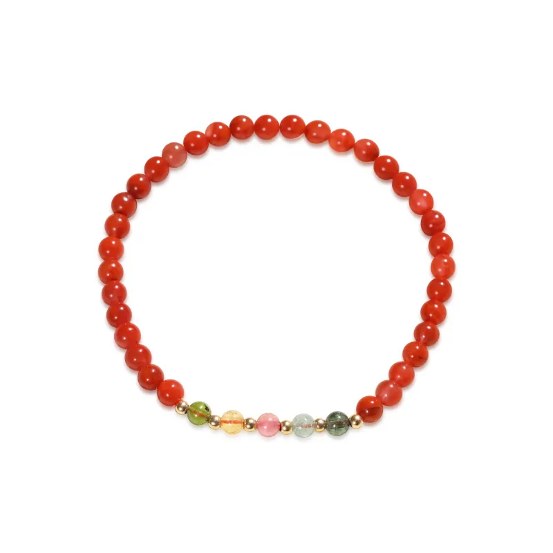 QIAOWUQIAONV Southern Red Agate Bracelets Women's-0