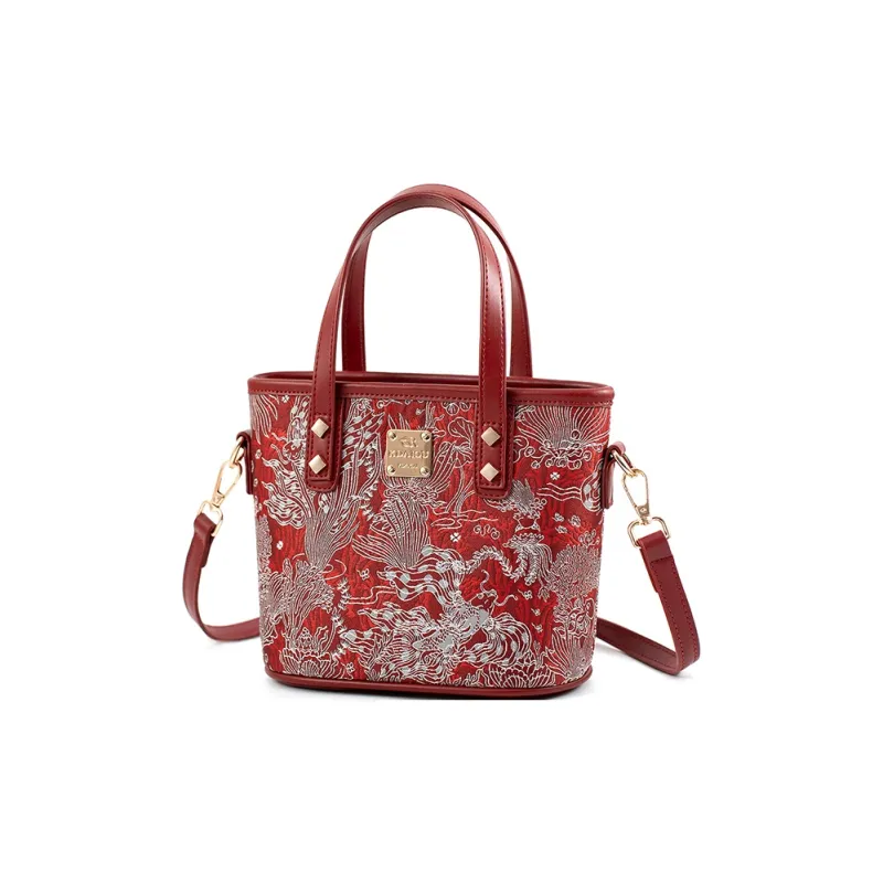 Vigno Synthetic Leather Kelly Bag Wedding Bag Shoulder Bag Crossbody Bag Handbag Regular Women's Red-1