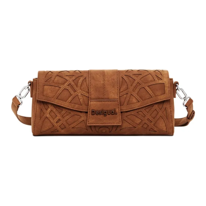 Desigual Artificial Leather Crossbody Bag, Shoulder Bag Women's Camel Brown-0