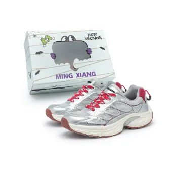 Singing Durable Breathable Lightweight Low Top Chunky Sneakers Women's Silver Red