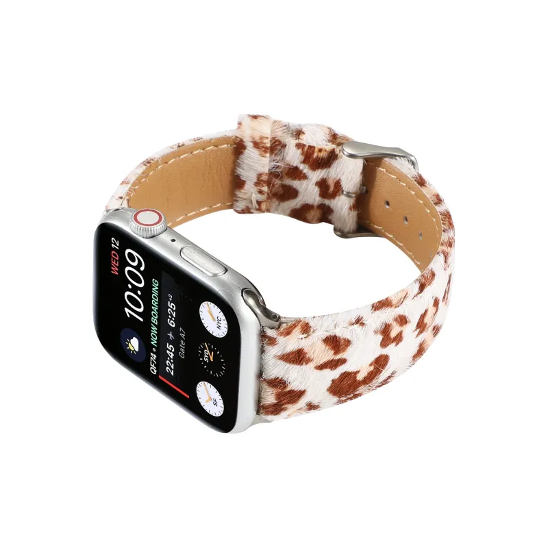MSSM Apple Compatibility Watch Band 49mm Zebra Print Faux Suede Replacement Leopard Print Wrist Strap Material-10