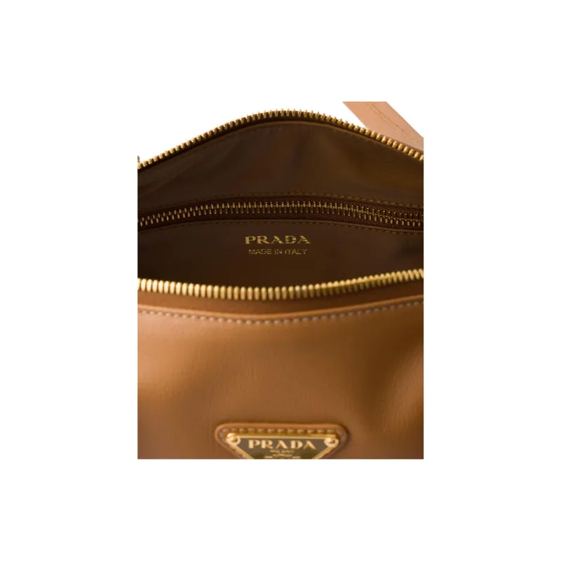 PRADA Leather One Shoulder Handbags Medium Size Women's Caramel-4