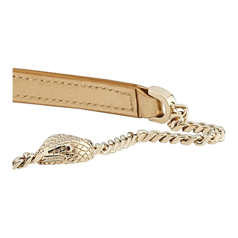BVLGARI Serpenti Forever Cow Leather Fanny Pack Shoulder Bag Crossbody Bag Mini Women's Gold-2
