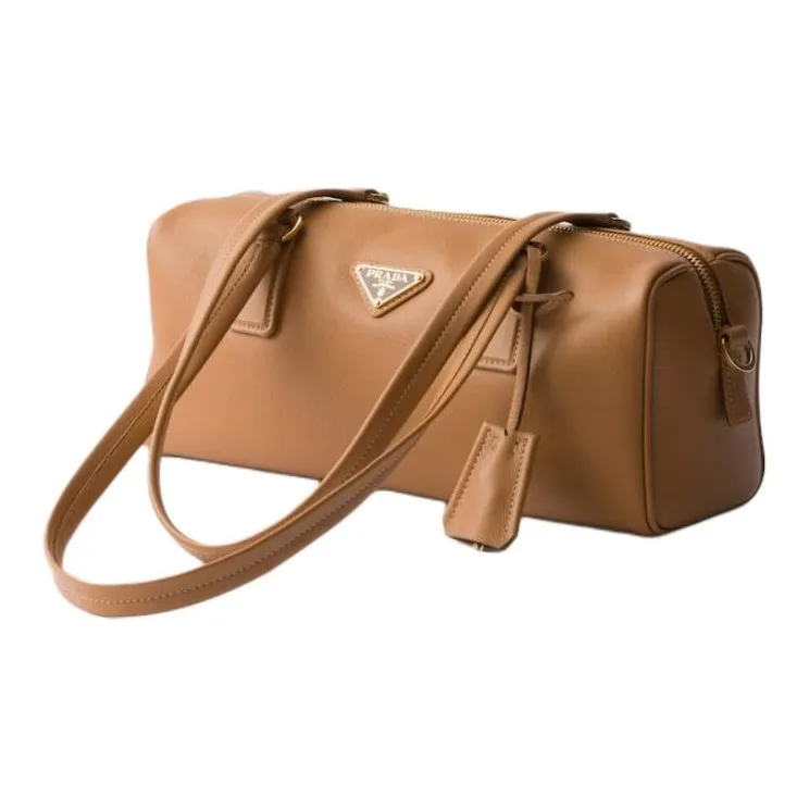 PRADA Leather One Shoulder Handbags Medium Size Women's Caramel-1