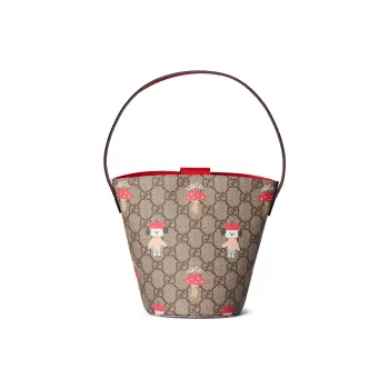 GUCCI Canvas Bag, Bucket Bag, Handbag Kids' Beige & Dark Brown