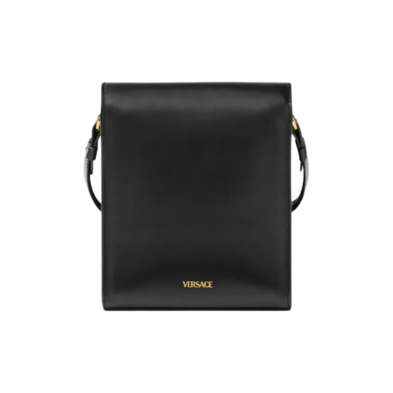 VERSACE MEDUSA BIGGIE Series Cow Leather Shoulder Bag Crossbody Bag Men's Black-2