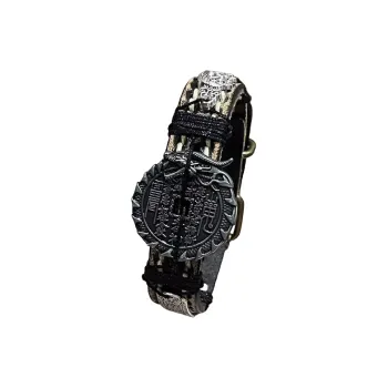 JIBAINANXI Alloy Leather Wristbands Unisex