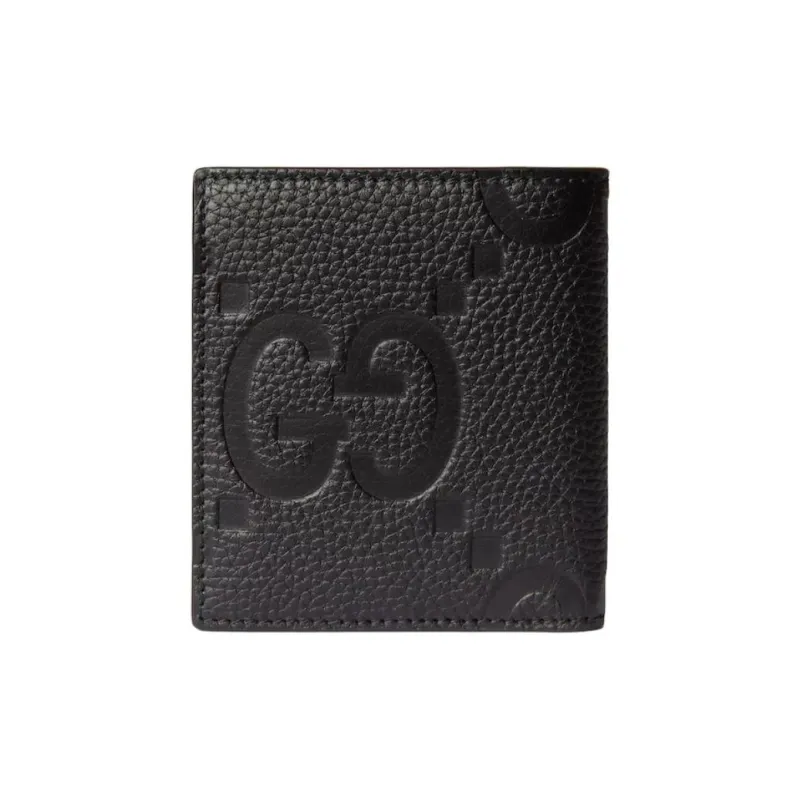 GUCCI Grained Leather Wallet Large Size Men's Black-4