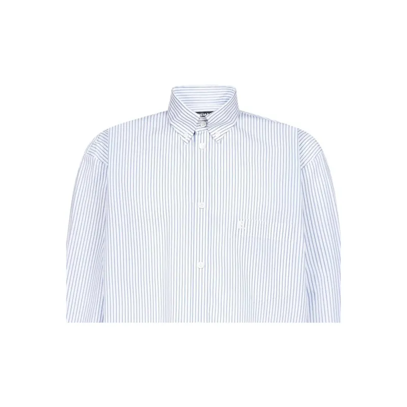 Balenciaga Shirts Men White Blue-4