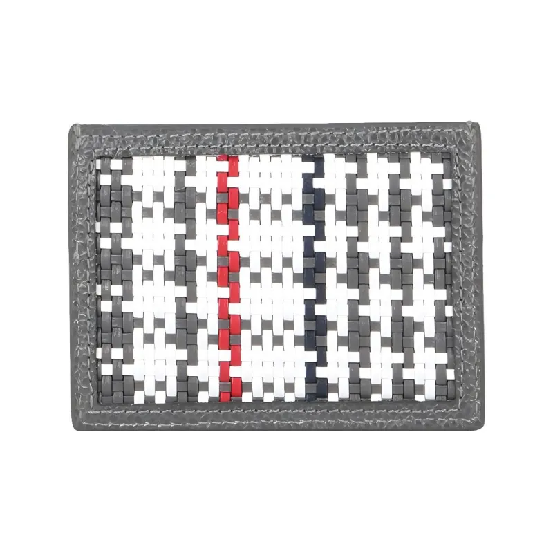 THOM BROWNE Logo Patch Woven Cardholder-1