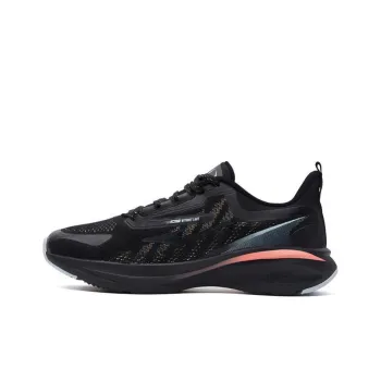 Erke Phantom Speed Running Shoes Women's Low Top Jet Black/Neon Orange Powder