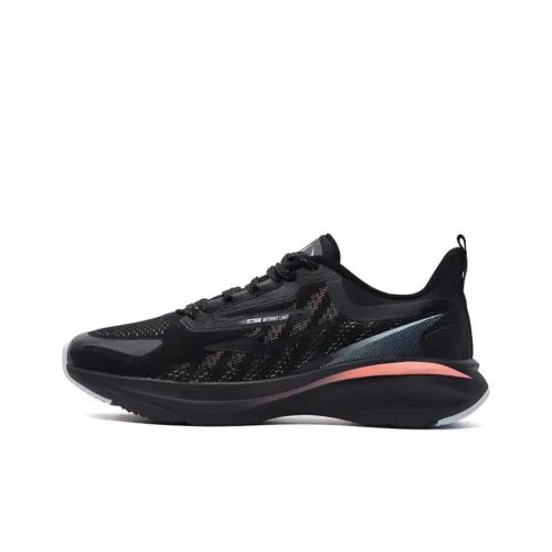 Erke Phantom Speed Running Shoes Women's Low Top Jet Black/Neon Orange Powder