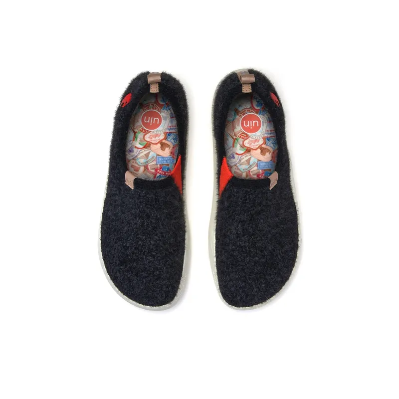 U.IN Toledo Family Black Gray Series Cushioning Warm Low Top Casual Shoes Unisex Black Gray Color-5