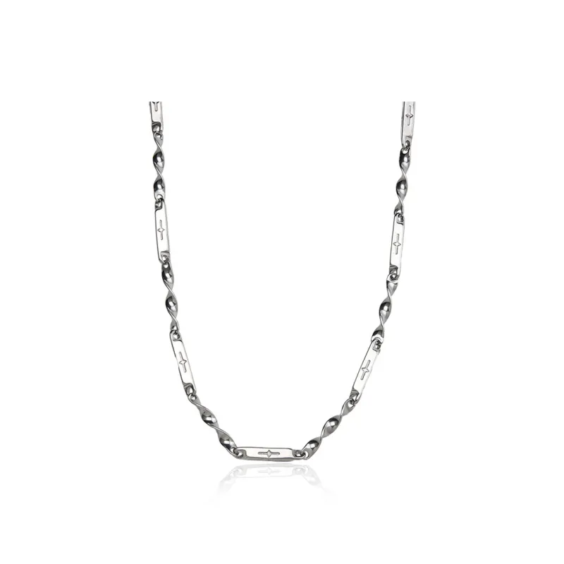 MAGICPOLE Titanium Steel Necklaces Men's Silver-0