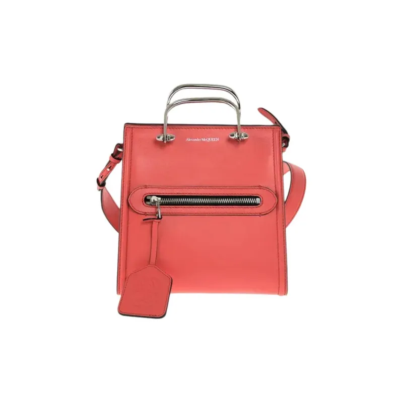 Alexander McQueen Cow Leather Handbag Shoulder Bag Crossbody Bag Medium Size Women's Red-1