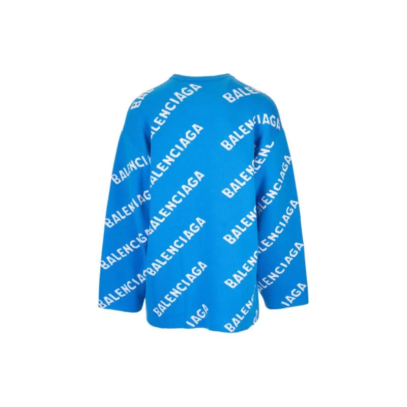 Balenciaga Sweater Loose Fit Men's Blue-1