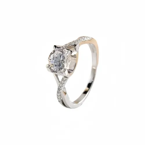 Stone On The Line S925 Silver Moissanite Rings Women's