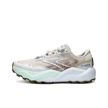 Brooks Cushioned Slip Resistant Abrasion Resistant Low Top Trail Running Running Shoes Women's Light Brown Gray