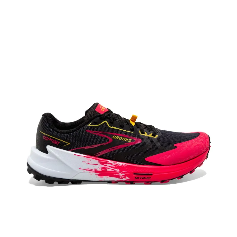 Brooks Catamount Anti-Slip Wear-Resistant Low-Top Trail Running Running Shoes Women's Black Red-1
