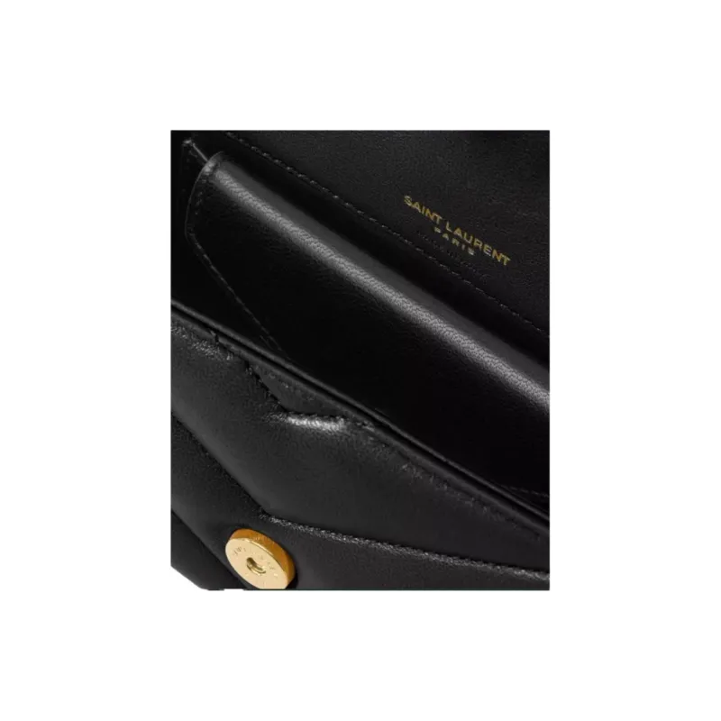 SAINT LAURENT LOULOU Sheepskin Shoulder Bag, Crossbody Bag Mini Women's Black-6