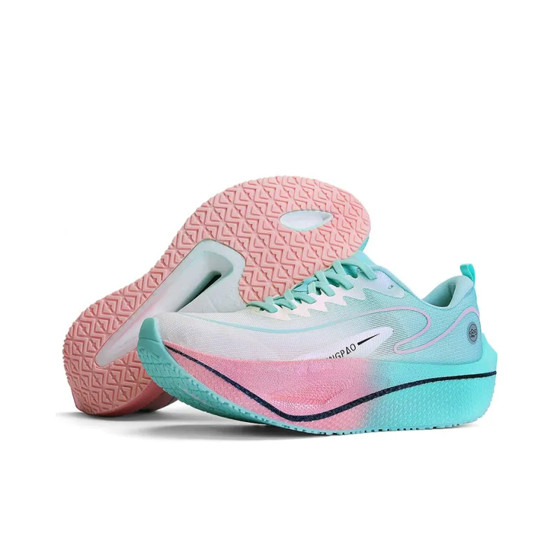 Qing Pao Running Shoes Men Low Top Pink-4