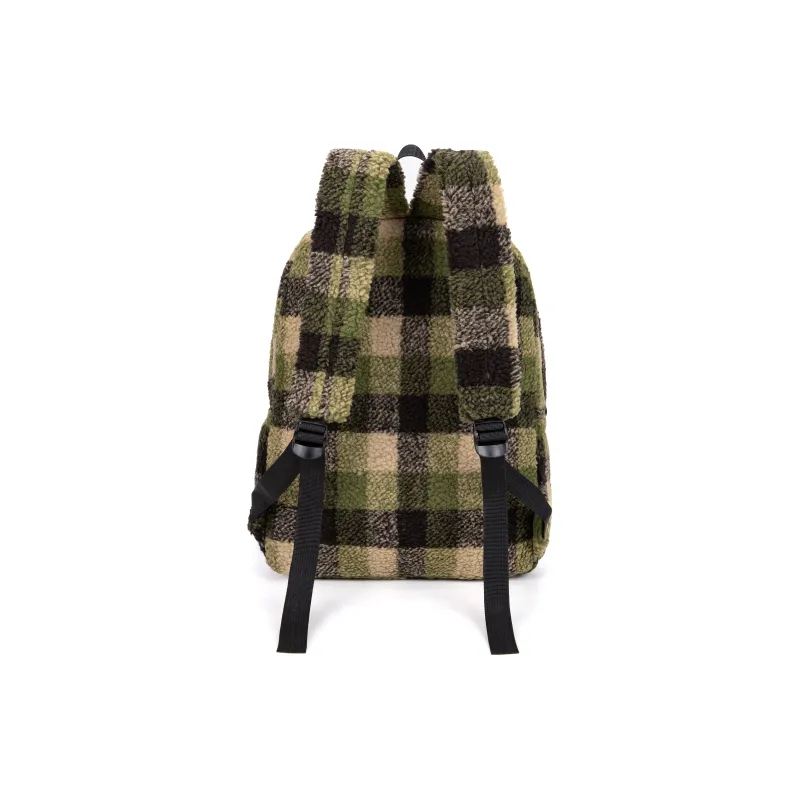 UNITE STAR Sherpa High End Christmas Atmosphere Backpack Unisex Orange Red Plaid Multicolor-22
