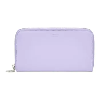 FERRAGAMO Calfskin Wallet Women's Light Purple With Light Yellow Accents