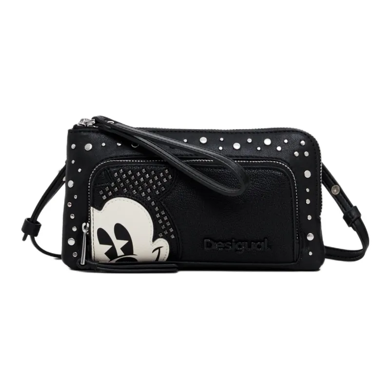 Desigual Polyurethane Shoulder Bag, Crossbody Bag, Wallet Regular Women's Black-0