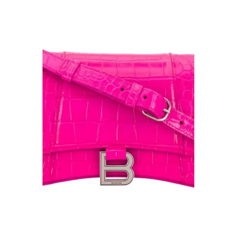 Balenciaga Leather Shoulder Bag Women's Pink-3