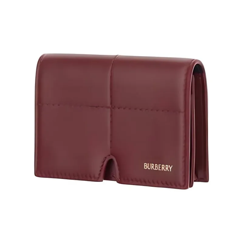 Burberry Calfskin Wallet Women's Red-1