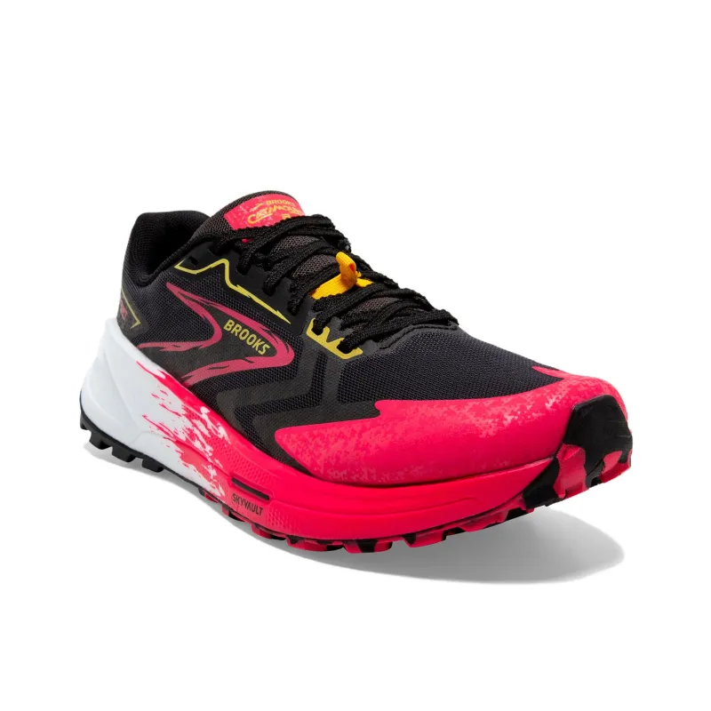 Brooks Catamount Anti-Slip Wear-Resistant Low-Top Trail Running Running Shoes Women's Black Red-2