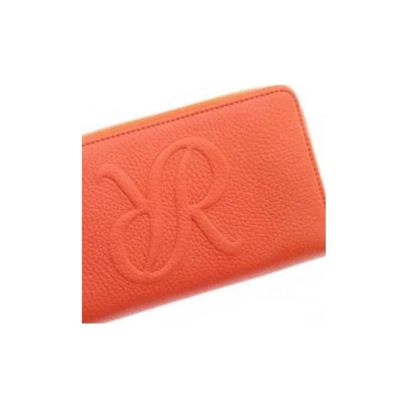 RAPPORT Genuine Leather Grained Leather Wallet Large Size Women's Orange-2