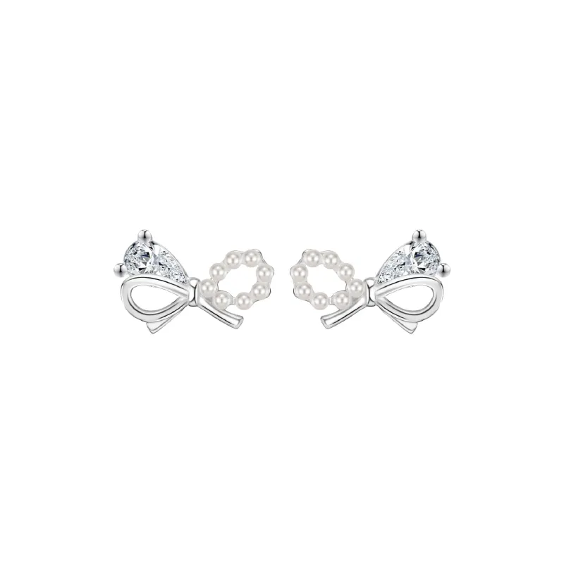Hi There S925 Silver Stud Earrings Women's-0