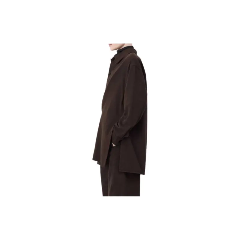 Lemaire Twisted Denim Shirt 'Espresso'-4