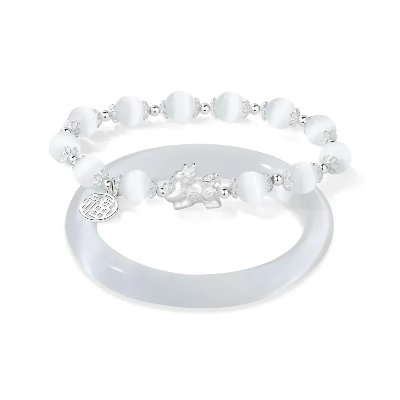 SUNFEEL Glass Cat Eye Bangles Women's-4