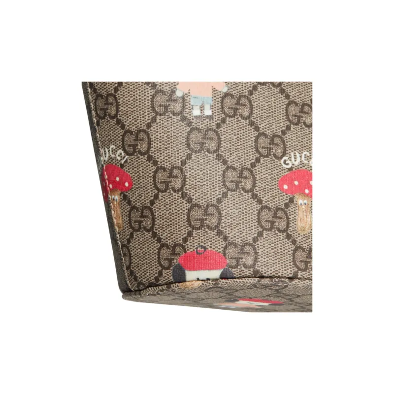 GUCCI Canvas Bag, Bucket Bag, Handbag Kids' Beige & Dark Brown-4